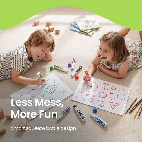 24 Count (2-Pack 12 40ml (1.35oz) Set, Washable Dot Markers for Toddlers, of Colors), Paint Marker Art Non-Toxic Water