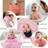 VitalCozy 6 Pcs Baby Muslin Hooded Bath Towels and Washcloths, Muslin Hooded Baby Towels Absorbent Blankets for Gift
