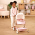 14-Inch 2+ LullaBaby Accessories Pink Toy Stroller with Gold Stars for Twins Foldable Canopy, Swivel Wheels & Storage