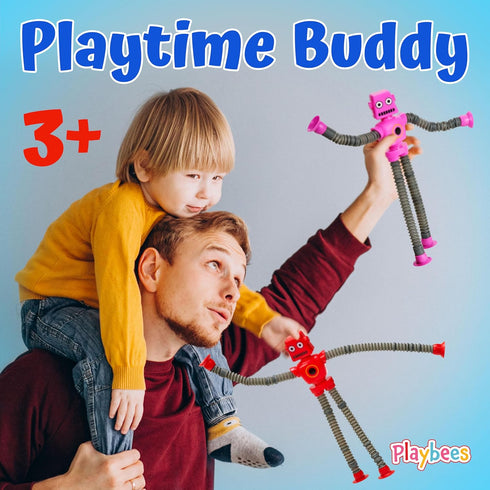 12-Pack Telescopic Suction Cup Robot Toys Shape Changing Educational Fidget Toys Sensory Toys ADHD Autistic Stimulating