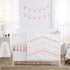 Sweet Jojo Designs Boho Bohemian Girl Baby Crib Bed Skirt Nursery Dust Ruffle - Blush Pink and White Farmhouse Shabby