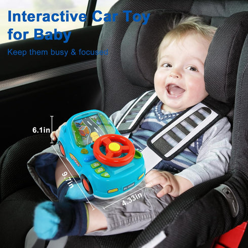 DELUTIQUE 1 1-3,Gift 1 2 3 Toys for + Year Old Boy,Toddler Racing Car Steering Wheel Toy with Sound & Light,Car Toys