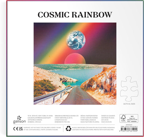 Galison Cosmic Rainbow – Nidera 500 Piece Puzzle Featuring Other Worldly Combinations of Earth, Sea, and Cosmos