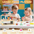 Set 52-Piece Counter Playset 3 4 5 6 Foldable Wooden Ice Cream Toy Pretend Play Food Store for Toddlers, Kids Ice Cream