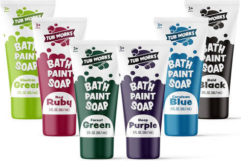 Tub Works Bath Paint Soap Bath Toy, Bold 6 Pack | Non-Toxic