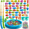 NIPLOOOW Pool Fishing Toys Games, Water Table Bathtub Toy with Inflatable Pool Pole