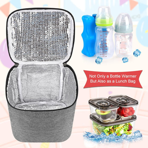 Accmor Pack, 4 8oz Breastmilk Cooler Bag with Ice Baby Bottle Cooler Bags, Insulated Tote Bags On The Go, Fits Large