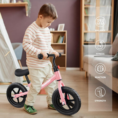 Elantrip Lightweight Black Balance Bike for 1-3 Year Old Boys, No Pedal Toddler Bike with Adjustable Seat