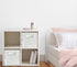 Set 2 Sweet Jojo Designs White Floral Rose Foldable Fabric Storage Cube Bins Boxes Organizer Toys Kids Baby Childrens