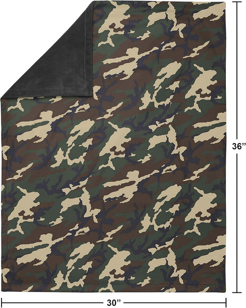 Sweet Jojo Designs Woodland Camo Baby Boy Blanket Receiving Security Swaddle for Newborn or Toddler Nursery Car Seat