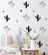 92pcs/Set Black Cactus Wall Stickers, Peel and Stick Home Decor Decals JW572 for Kids Room