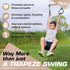 Wooden Trapeze Swing Bar for Kids, 18" Adjustable Height Monkey Bars Rings, Ninja Warrior Obstacle Course Accessories
