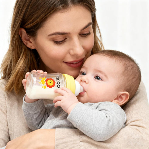 0+ 5oz (Pack 4)) YOHKOH Glass Baby Bottles with Slow Flow Nipple, Newborn Anti-Colic Baby Bottles for Months, Wide Neck