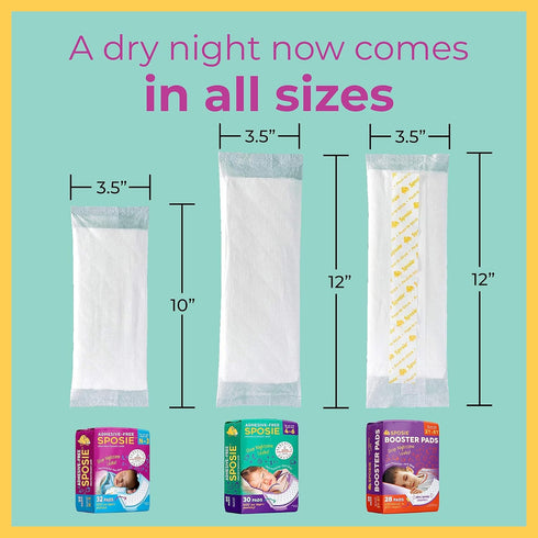 Sposie Booster Pads, 90 ct, Adhesive-Free, Stop Overnight Diaper Leaks, Helps Reduce Diaper Rash, Sizes 4-6