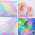 Unicorn Castle Stuffed Animal Net Hammock - Kids Toy Storage with LED Light for Nursery Room Decor