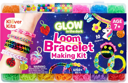 JOVA Klever Kits Rubber Band Bracelet Kit, Glow in The Dark Loom
