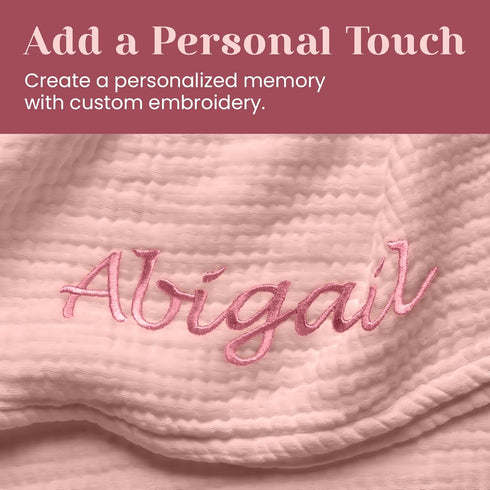 Monogrammed Berry Bebe Personalized Baby Swaddle Blanket, Custom Muslin Swaddle, All Year Round, Baby Blanket with Name