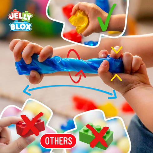 Set 18 2+ Jelly Blox Farm | Includes Pieces | Toddler & Preschool Building Blocks Kids Can Squeeze, Stretch, Squish |