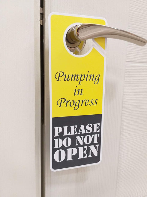 Do Not Disturb Sign, Pumping in Progress Door Hanger, 2 Pack, Double Sided for Any Place