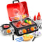 Kids BBQ Grill Playset, Kitchen Toy Set with Pretend Smoke, Light, Sound & Color-Changing Food for Boys & Girls