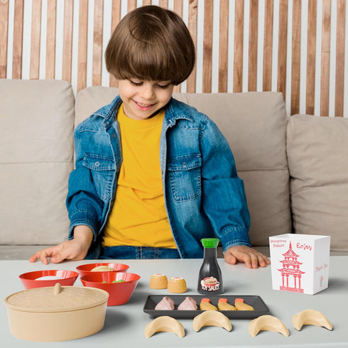 Playset 34-Piece Set 3+, Lollipop Dumpling Palace Chinese Food for Kids for Toddlers Gourmet Play Kitchen