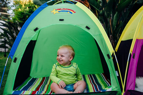 Pacific Play Tents Baby Suite I Deluxe Nursery Tent with Pad, Green/Blue