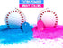 Winsharp Gender Reveal Baseball Set, 2 Balls - Pink and Blue Exploding Ball with Powder, Party Supplies