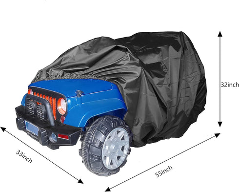 Kids Ride-On Toy Car Cover, Waterproof Outdoor Protective Cover for Electric Vehicles, Universal Fit (55" x 33" x 32")
