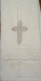 Integrity Designs Baby Baptism Towel with Cross Embroidery and Lace