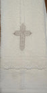 Integrity Designs Baby Baptism Towel with Cross Embroidery and Lace