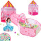 3pc Princess Fairy Tale Kids Play Tent, Cube Crawl Tunnel, Ball Pit for Toddlers Indoor Outdoor Playhouse