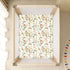 miaozhen 1 Pack 52x28 Cotton Crib Sheets for Baby Boys Girls Ultra Soft Rabbits and Flowers Crib Mattress Sheet