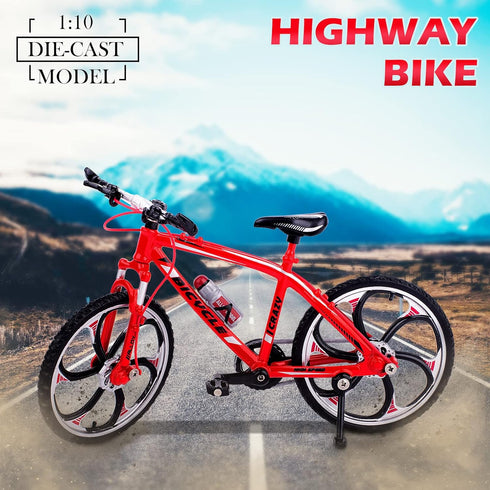 1:10 Scale Die-Cast Alloy Mini Mountain Bike Bicycle Model Toy Desktop Decoration Crafts for Cycling Lovers Bike Racers