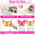 16 Pack Butterfly Wind Chime Kits for Kids, Make Your Own Wooden DIY Butterfly Crafts for Summer Party Decorations