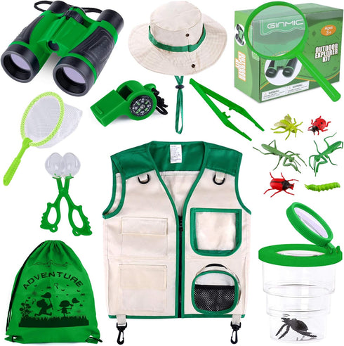GINMIC Kids Explorer Kit & Bug Catching Kit, 16 Pcs Outdoor Exploration
