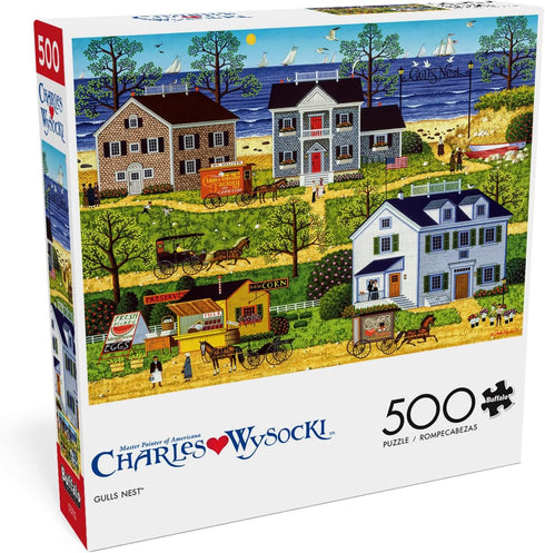 Buffalo Games - Charles Wysocki - 500 Piece Jigsaw Puzzle for Adults - Gull's Nest - Perfect for Game Nights