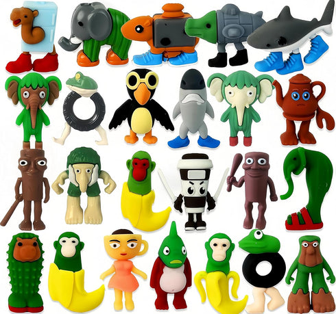 CHENZHOUZAI 24PCS Tralalero Tralala Toys, Tung Tung Sahur & More Mini Collectible Brainrot