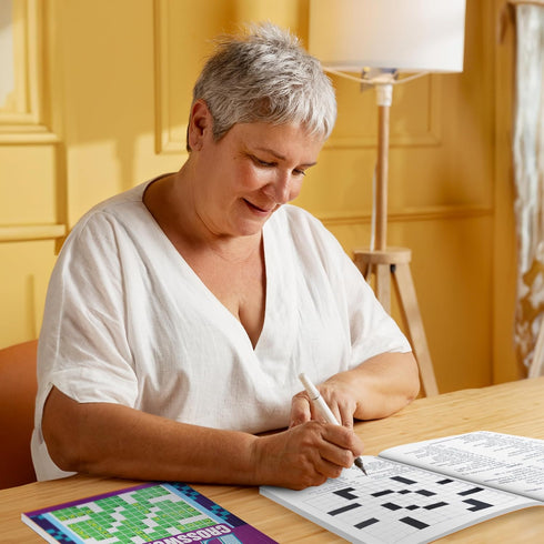Variety Savings 10-Pack 2 4 (8 10) Large Print Crossword Puzzles for Seniors Plus Fill-In Puzzle Books and Pens - Big