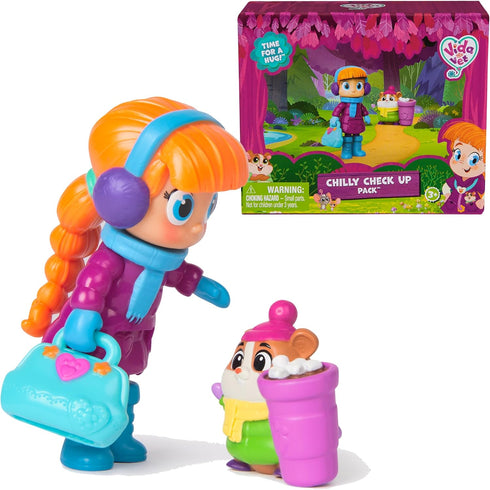 Chilly Check Up Pack with Vida & Popcorn Action Figures, Vet Bag Accessory, Kids Toys Ages 3 and up