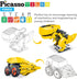 PicassoTiles STEM Kids Solar Powered Dinosaur Robot Educational Learning Building Toy - 3-in-1 Creative Unique