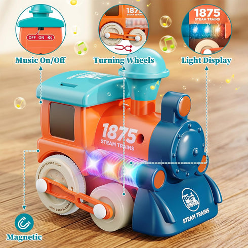 Set 3+, 4pcs 3 4 5 6 7 8 Lipneaed Train for Toddlers, Magnetic Train Toys for Toddlers Trucks Toy Train for Boys