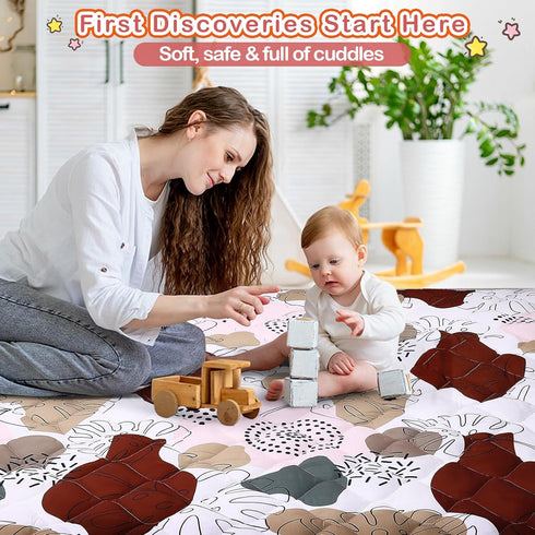 65x50 Playpen Mat for Baby Crawling: Large Baby Play Mat for Kids Infants, Toddler, Soft Non-Slip & Washable Baby Floor