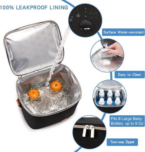 Pack 6 Breastmilk Cooler Bag with Ice Fits Baby Bottles