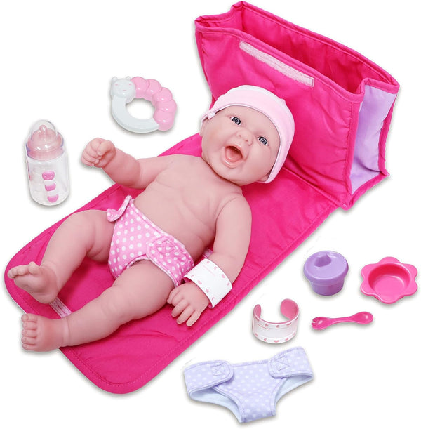 10 Piece Deluxe Diaper Bag Gift Set | Feat. 13" Realistic Smiling