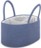 COMSE Large Diaper Caddy Organizer for Girl Boy, Cotton Rope Diaper Basket with Handles, Baby Shower Gifts, Folkstone