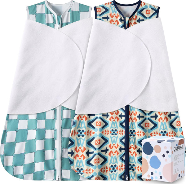 GUNTAIL Newborn Sleep Sack Baby Swaddle,3-Way Adjustable Wearable Blanket,100% Rayon Cotton Swaddling