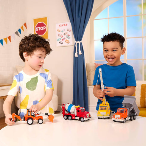 7-Inch 3+ Driven by Battat Crane Truck Toy with Lights & Sounds, Movable Parts, Construction Vehicle for Boys & Girls