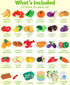 3 4 5 Coogam Pretend Play Food Kitchen Accessories for Kids, Fake Fruits Meats Vegetables Cutting Food with Shopping