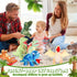 Leitee 8 Pcs Dinosaur Plush Toys Set | Soft Assortment of Tyrannosaurus & Triceratops for Boys Girls Birthday Gifts