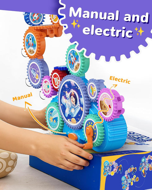 Set 3-8 KOKODI Gear Building Toys for Kids, Electric & Manual Construction for Kids, Engineering Learning Kit for Ages